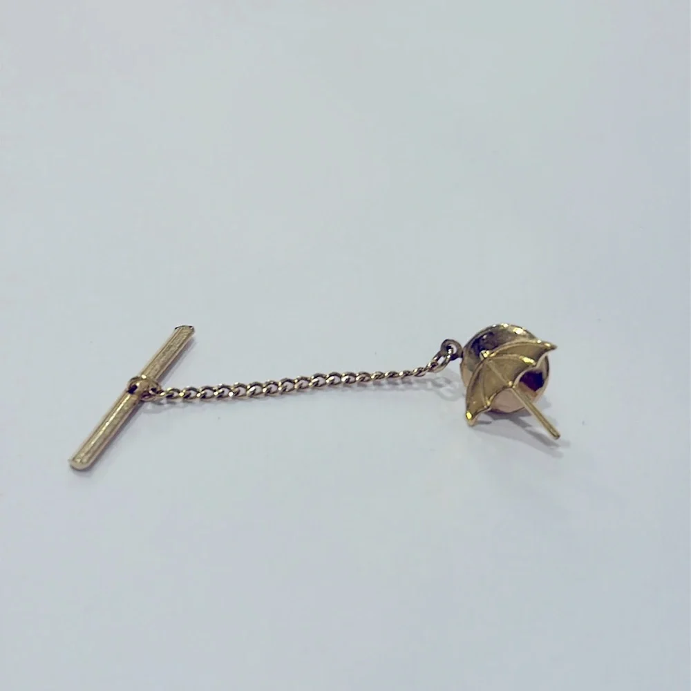 Vintage Umbrella TieTack Lapel Pin Gold-toned